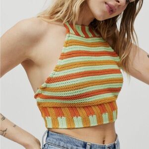 NWT UO Seraphina Striped High Neck Knit Top - Medium